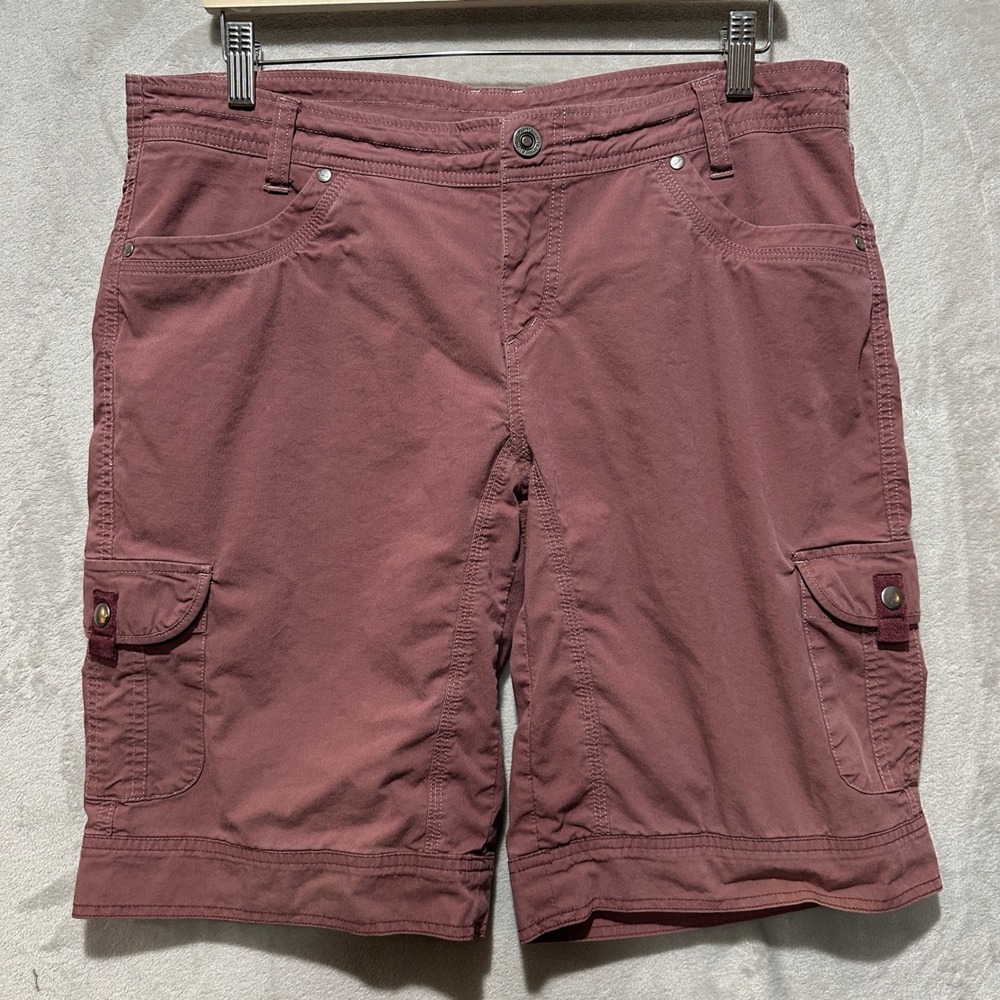 Kuhl Splash 9 Cargo Shorts Womens 14 Rose Pink Cotton Blend Hiking Outdoor